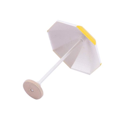 FRECI 1/12 Dollhouse Beach Umbrella Plastic Deck Chair Umbrella Beach Accessories Aquarium Terrariums Decoration Cake Ornaments - Yellow M