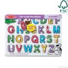 Melissa & Doug Lift & See Alphabet Wooden Peg Puzzle (26 pcs) - FSC Certified