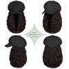 Lansigreen Newsboy Cap with Hair Extensions Short Curly Wavy Bob Hairstyle Wig Hat Beret 8 Panel Attached 14" Synthetic Hairpiece for Women Dark Brown
