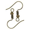 TOAOB 100pcs Earring Hooks Hypo Allergenic French Ear Wires with Ball and Coil 18mm Antique Bronze Fish Hook Earrings Making Supplies Jewelry Findings