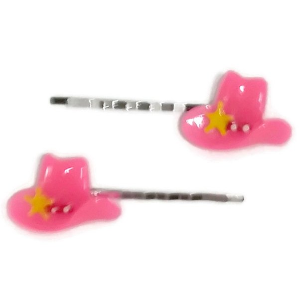 COW GIRL HAT Bobby PIn Hair Clip Accessory - Set of 2 Handmade