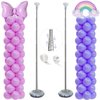 GIMCALO Balloon Column Stand Kit Set of 2, 7ft Height Adjustable Balloon Arch Kit, Metal Telescopic Pillar Balloon Stand, Birthday Party, Graduation, Wedding Christmas Decorations