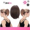 JUVABUN 7" Straight Claw Clip In Ponytail Hair Extensions - Light Brown| Ponytail Extension Human Hair | Hair Extensions for Women & Men | Washable, Realistic And Synthetic | Light Brown