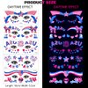 10Sheets 4th of July Glitter Face Temporary Tattoo Stickers Independence Day Glow in The Dark Red White Blue USA Flag Star Heart Eye Body Makeup Decals for Women Girls Costume Parade Party Decor