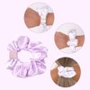 Semato 8 Pcs Bridesmaid Gifts Satin Scrunchies Proposal Gifts Elastics Hair Ties for Bachelorette Party Favors Scrunchies Bridesmaid Proposal Gifts Wedding Party Favors (white+purple)