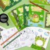 ANGOLIO 24Pcs Frog Mushroom Coloring Book Bulk for Kids Kawaii Frog Activity Book Cartoon Animals DIY Art Booklet for Kid Birthday Party Gift Goodie Bags Filler School Prize