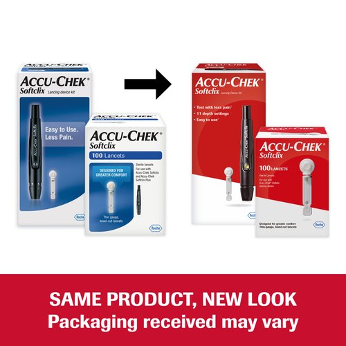 Accu-Chek Softclix Diabetes Lancing Device and 110 Softclix Lancets for Diabetic Blood Glucose Testing (Packaging May Vary)