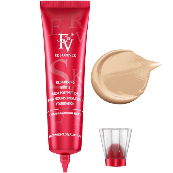 FV Dewy Liquid Foundation, Waterproof Foundation, Lightweight & Medium Coverage Hydrating Foundation, Moisturizing Foundation for Dry/Combination Skin, Natural Finish Face Makeup Foundation, Beige