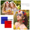 Hicarer 5pcs 4th of July Accessories Set Flower Patriotic Headband American Flag Sunglasses Red White Blue Necklace USA Tassel Earrings Fourth of July Outfits for Women Independence Memorial Day