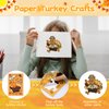 FVNPIHAM Thanksgiving Craft Kits for Kids, Turkey Crafts Felt Turkey Necklace Craft DIY Fall Crafts Make a Turkey Stickers, Classroom Activities Party Favors Supplies 12 Sets