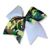 Cheer Bows Dance Military Support Appreciation Camo Camouflage and white Hair Bow