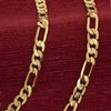 LIFETIME JEWELRY 7mm Figaro Chain Necklace Diamond Cut 24k Real Gold Plated (Gold, 24 inches)