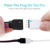 Nelyeqwo 2 Pack 5M 16.4ft RGB Extension Cable LED Strip Connector 4 Pin Solderless Strip Jumper Cables Kit with 4 Pack 4 Male Pin Connector for 5050 3528 RGB LED Strip Light