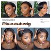 SHUNHUIXC Pixie Cut Wig Human Hair 13x4 Lace Front Wigs 8 inch Short Pixie Cut Glueless Human Hair Wigs Pre Plucked Short Straight Bob Wigs for Black Women 180% Density Natural Hairline Natural Black