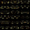 Konsait 20 Sheets Face Tattoos, Gold Star Butterfly Flowers Fake Face Tattoos, Metallic Temporary Tattoos for Women Girls, Temporary Face Tattoos for Parties Makeup Festival Accessories