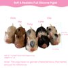 VOLOBE Silicone Piglet with Blue Portable Carrier Bag, 5 Inches Realistic Piglet with Sleeping Pad Accessories for Kids Boy Girl Christmas Birthday Gift(Ella with Bag)