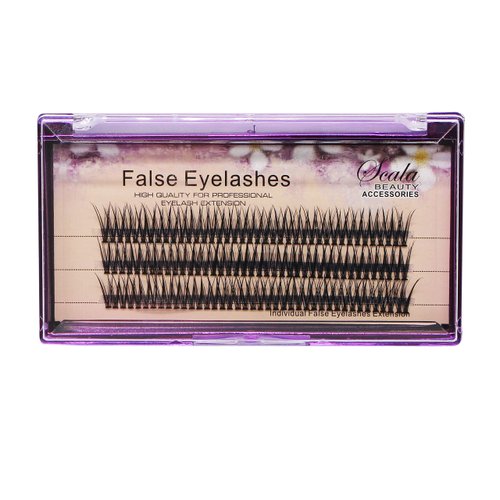 Scala 20 Roots 120pcs 0.07mm Fish Tail Natural Soft Long Mink False Eyelashes Individual Lashes Handmade Fake Eyelashes Extension (12mm)