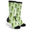 YISHOW Cute Green Pickle Socks Men's Women's Novelty Crew Socks Funny Vegetable Socks