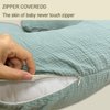 Nursing Pillow Cover,Muslin Cotton,Removable Cover for Breastfeeding Pillows,2-Pack Pillow Covers,Ultra-Soft Baby Nursing Pillow, Fits Newborn Feeding Pillow 22.5IN*18IN (Sage Green & Cream-Coloured)