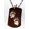 Bear Paws Walking Logo Symbols - Military Dog Tag Luggage Tag Key Chain Keychain Metal Chain Necklace