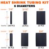 Heat Shrink Tubing Kit-350W Mini Heat Gun+4:1 Ratio Adhesive Lined,Marine Grade Shrink Tubes 195 PCS+Reflector Nozzle+Self Adhesive & Fastening Cable Ties - Wrapping Shrink Tube,Wire,Cable
