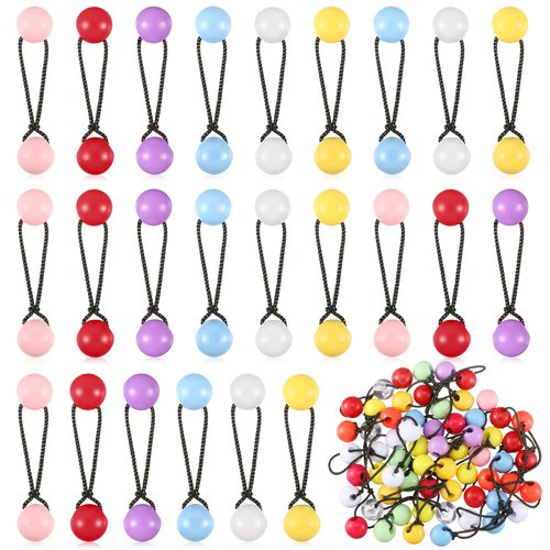 Jutom 24 Pieces Hair Ties 20mm Hair Balls Bubble Ponytail Holders for Girls double Bead Bubble Hair Ties Colorful 80s 90s Hair Elastic Accessories for Baby Toddler(Multicolor)