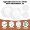 60pcs Castor Oil Wrap for Belly Button, Spunlace Cloth Small Castor Oil Belly Button Pack Wrap Pad Sticker Disposable Self-Adhesive Highly Absorbent Organic Cover Compress Patches(Oils Not Included)