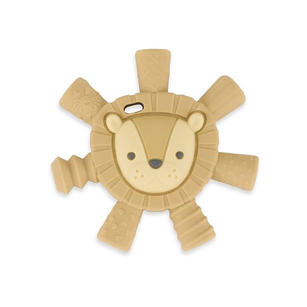 Itzy Ritzy - Ritzy Teether for Molars - Massages Sore Gums & Reaches Back Molars - Silicone Baby Teething Toy with Multiple Textures & Flexible Design - Teething Relief for 3 Months & Up (Lion)