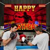 Boxing Happy Birthday Backdrop Banner Boxing Ring Competition Fight Nights Boxing Champion Theme Background Decor for Boxer Men Boys Birthday Party Favors Decorations Supplies 72x43in-BECKTEN