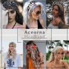 Aceorna Boho Butterfly Headbands Stretch Knotted Hairbands Floral Printed Hair Bands Elastic Turban Head Wraps Wide Head Bands for Women and Girls Pack of 4 (Butterfly A)