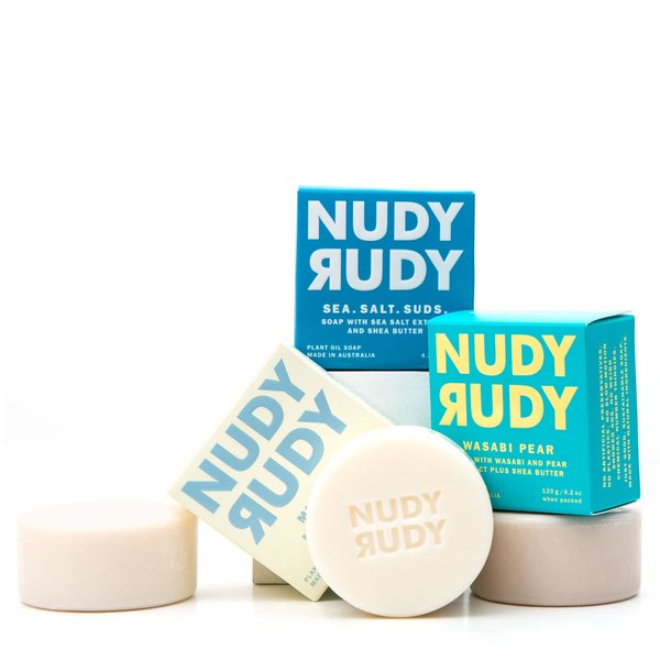 Nudy Rudy Natural Bar Soap | 3 Pack Assorted Organic Shea Butter Soap Bars | Moisturizing Body Soap Bars for Men & Women | No Harsh Ingredients | Bestie Bundle | Bulk Soap | 4.2 oz