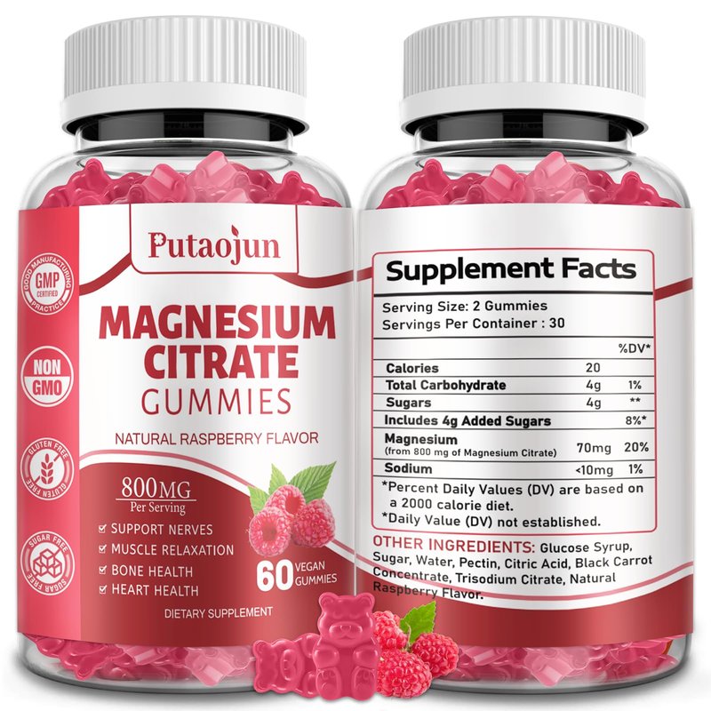 Magnesium Citrate Gummies | Magnesium Supplement for Adults | High Absorption Magnesium Supplemen...