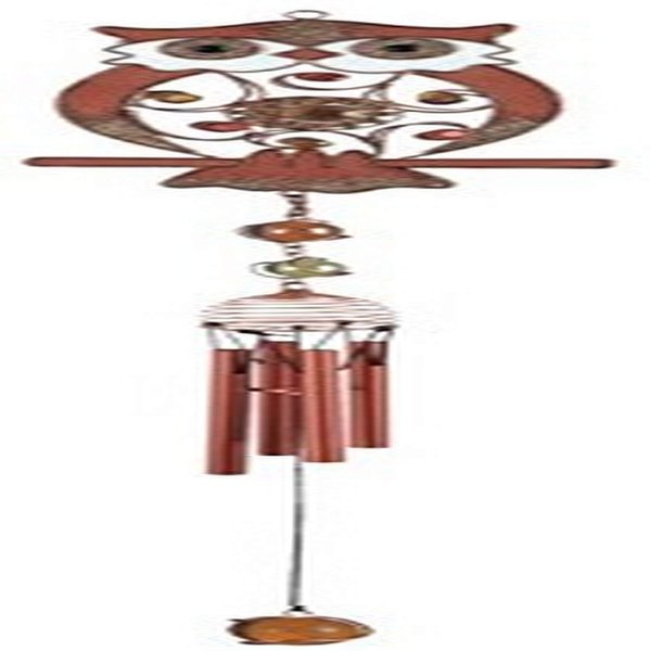 George S. Chen Imports Owl Windchime, Copper 26"