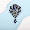 Rumtock Dark Blue Rhinestones Elegant Silver Brooch for Women Girls Spark Jewelry Prom Dancing Ball