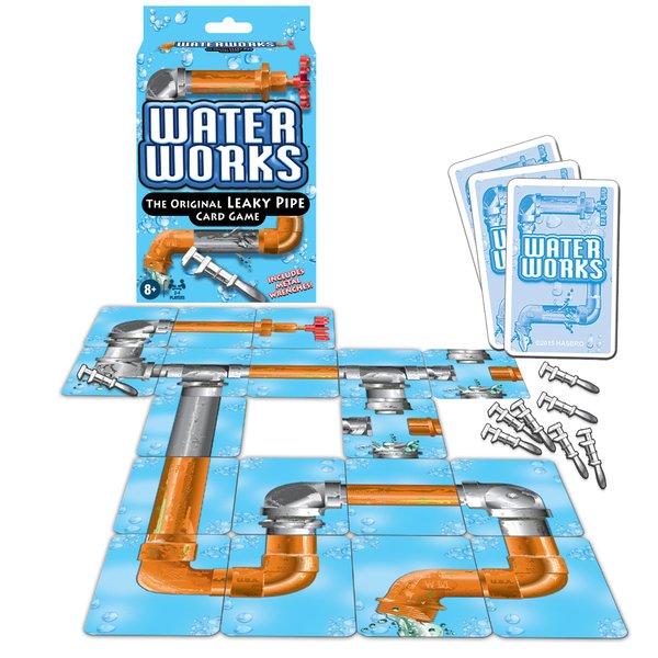 Winning Moves Games Classic Waterworks USA, Leaky Pipe Card Game, for 2 to 4 Players, Ages 8+