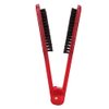 Double Sided Brush, Clamp Hair Brush Straightener Anti Static Styling Comb Hairdressing Tool V Shape Hair Splint Combs Women Men Brushes Double Sided Straightening Brush for Home Barber Shop(Red)