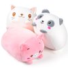 Labeol 8 inch 3Pcs Panda Pig Cat Plush Toys Set Soft Stuffed Animal Plush Pillow Cute Plushie Cuddly Plush Pillows Toys Kawaii Hugging Pillow Decoration Gift for Girl Boy Girlfriend