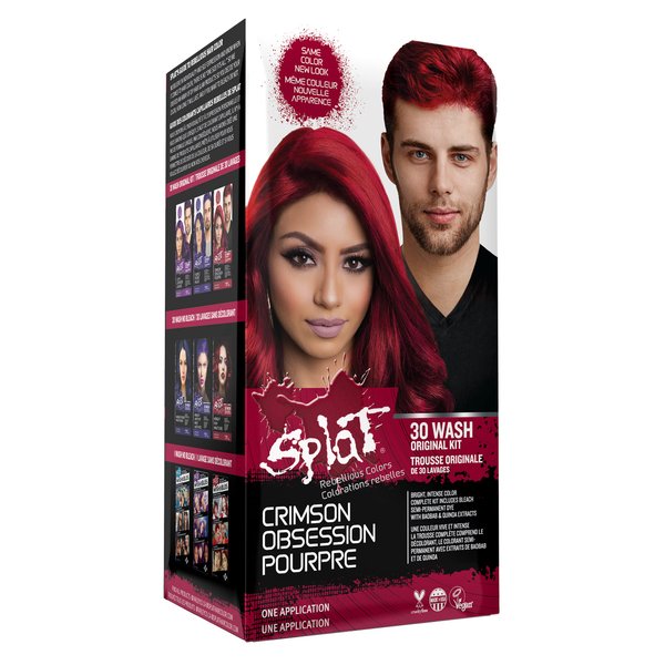 Splat Crimson Obsession Original Complete Hair Dye Kit - Semi Permanent, Vegan, & Cruelty-Free