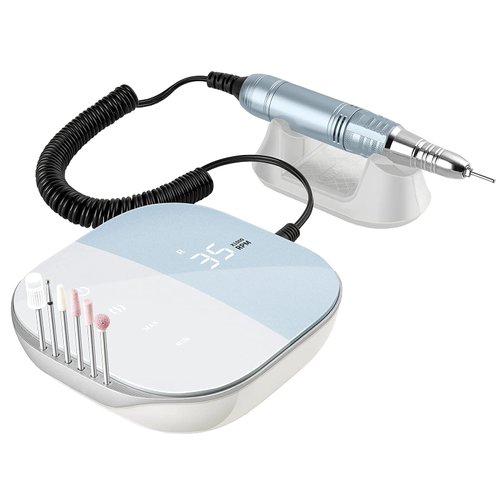 Madenia Professional Nail Drill Machine for Acrylic Nails, 35000RPM Compact Cute Electric Nail Drills with Touch Screen Efile Nail Drill E File Kit for Salon Home Manicure Pedicure Use, Blue