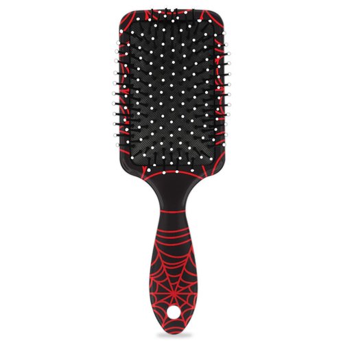 Black Spider Web Detangler Hair Brush Hairbrush for Kids Boys Girls, Glide Through Tangles with Ease and Massage Scalp, Smooth for All Hair Types (Wet Dry Thin Long Curly Hair)