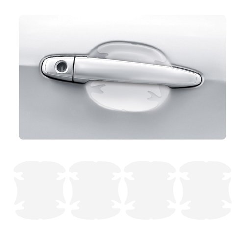 Suvnie 4 PCS Car Door Bowl Sticker, 3D Carbon Fiber Door Bowl Protector, Anti-Scratch Door Handle Cup Paint Cover Guard, Universal Waterproof Protective Film Decor Car Accessories (Transparent)
