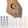 Star and Crescent Moon Islam Ottoman Temporary Tattoo Water Resistant Fake Body Art Set Collection - Yellow (One Sheet)