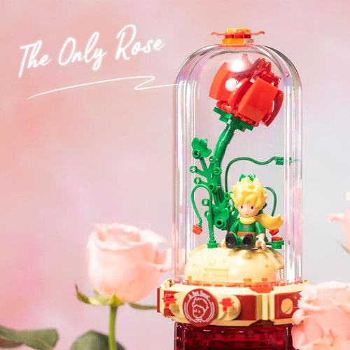 PANTASY Le Petit Prince Rose Flower Building Bricks Set, The Little Prince Only Rose Creative Construction Kit, Rose Bouquet Flower Garden Gift for Adults and Kids