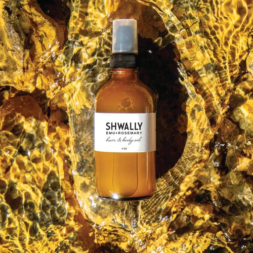 Shwally Nourish & Protect Hair & Body Oil Serum - Pure Emu, Rosemary, Macadamia, Castor, Coconut & Olive Oils For Hair Growth, Strengthening, Split Ends & Dry Scalp - 6 Months Supply - 4 OZ