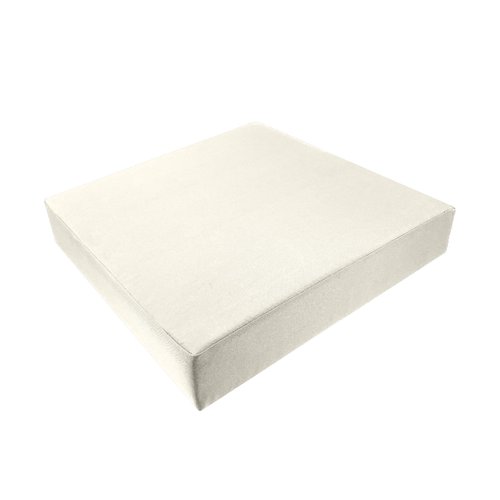 FoamRush 6" x 11" x 11" High Density Foam Seat Cushion with Water Resistant Indoor/Outdoor Canvas Cream Cover with Zip, Upholstery Foam Cushion, Couch Cushion Replacement, Chair Cushion, Firm Support