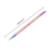 2 Pcs Holographic Stainless Steel Sticks Double Sided Nail Art and Cuticle Pusher Remover Manicure Pedicure Tool