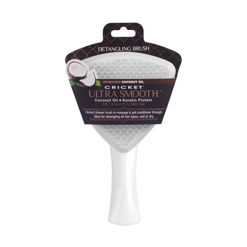 Cricket Ultra Smooth Coconut Detangling Brush for Wet, Dry Hair Anti-Frizz Detangler Shower Hairbrush with Coconut Oil and Keratin Protein Infused Plastic for All Hair Types