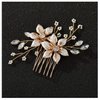 SWEETV Gold Bridal Hair Comb-Handmade Wedding Hair Clip Wedding Hair Accessories for Women