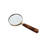 Deconoor 10X Handheld Magnifying Glass Lens, Antique Brass Magnifier, Fine Print Reading, Inspection, Coin & Stamp, Astrologer, Science, Low Sight Elderly, with Wooden Handle, Collectible Décor Gift