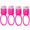 20Pcs Tattoo Ink Ring Cups with Sponge Eyelash Extend Adhesive Pigment Holder Finger Hand Container Cap Pigment Holder Permanent Makeup Beauty Tools Microblading Supplies Eyebrow Tattoo Kit(Rose Red)